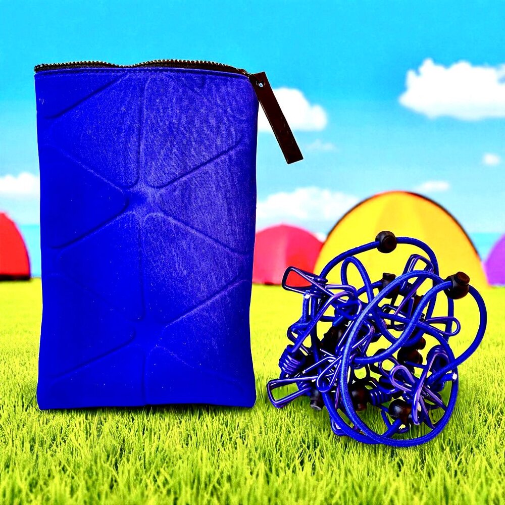 Portable Travel Elastic Clothesline + 12 Clips Camping Home Indoor Outdoor NEW